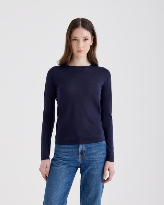 Girocollo slim Navy | Filippo De Laurentiis