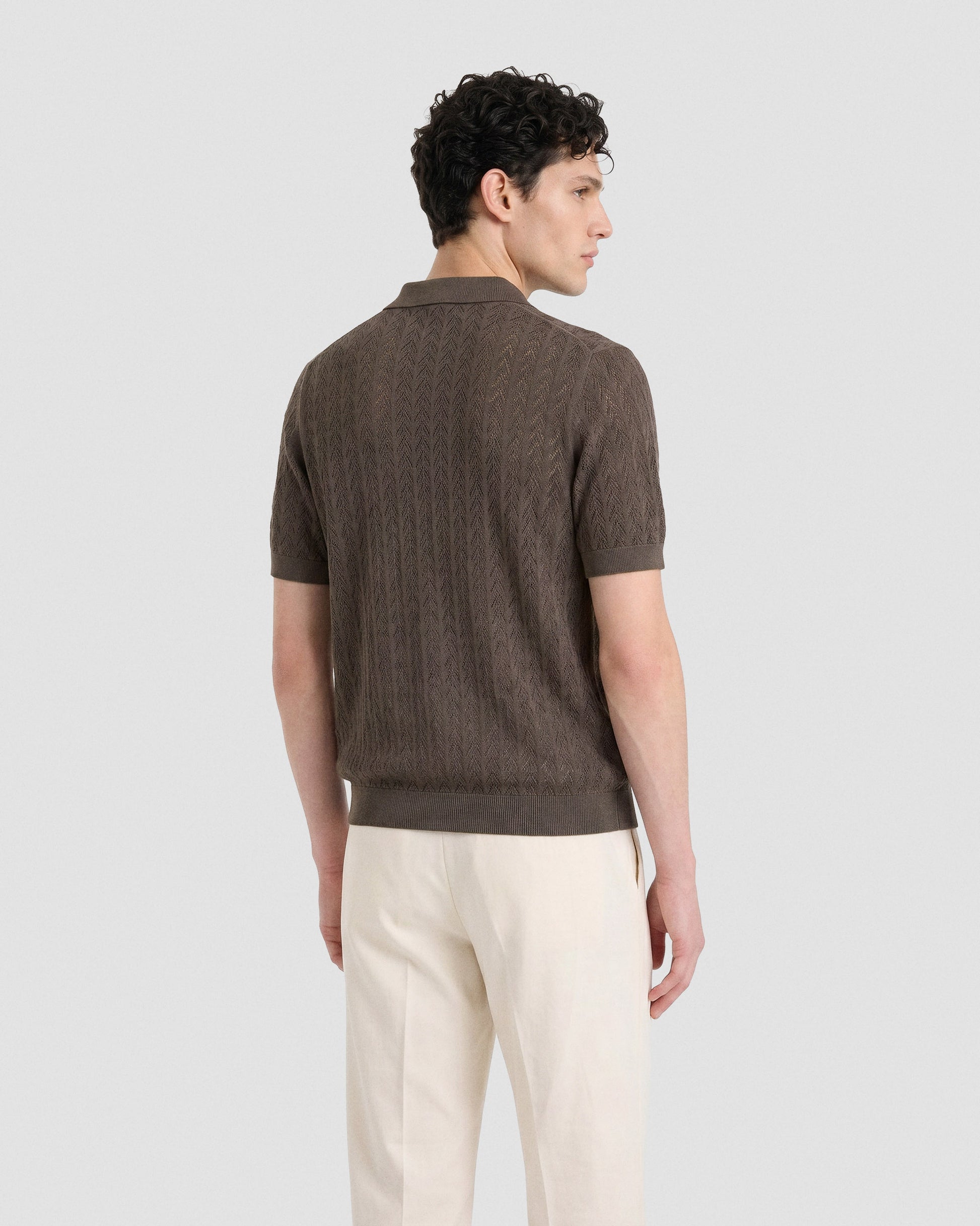 Girocollo crochet manica corta Olio | Filippo De Laurentiis
