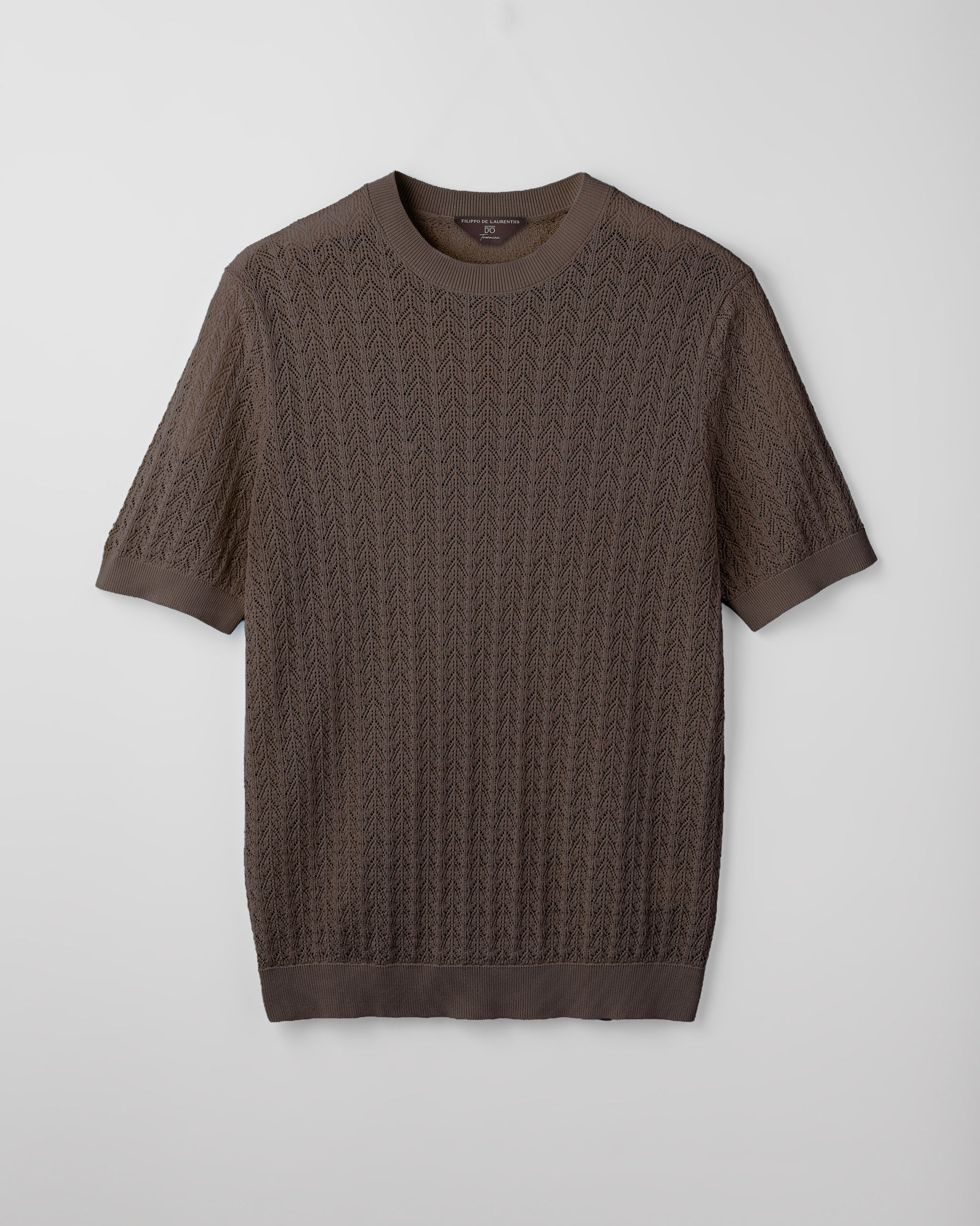 Girocollo crochet manica corta Olio | Filippo De Laurentiis