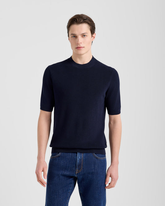 Girocollo manica corta Navy | Filippo De Laurentiis