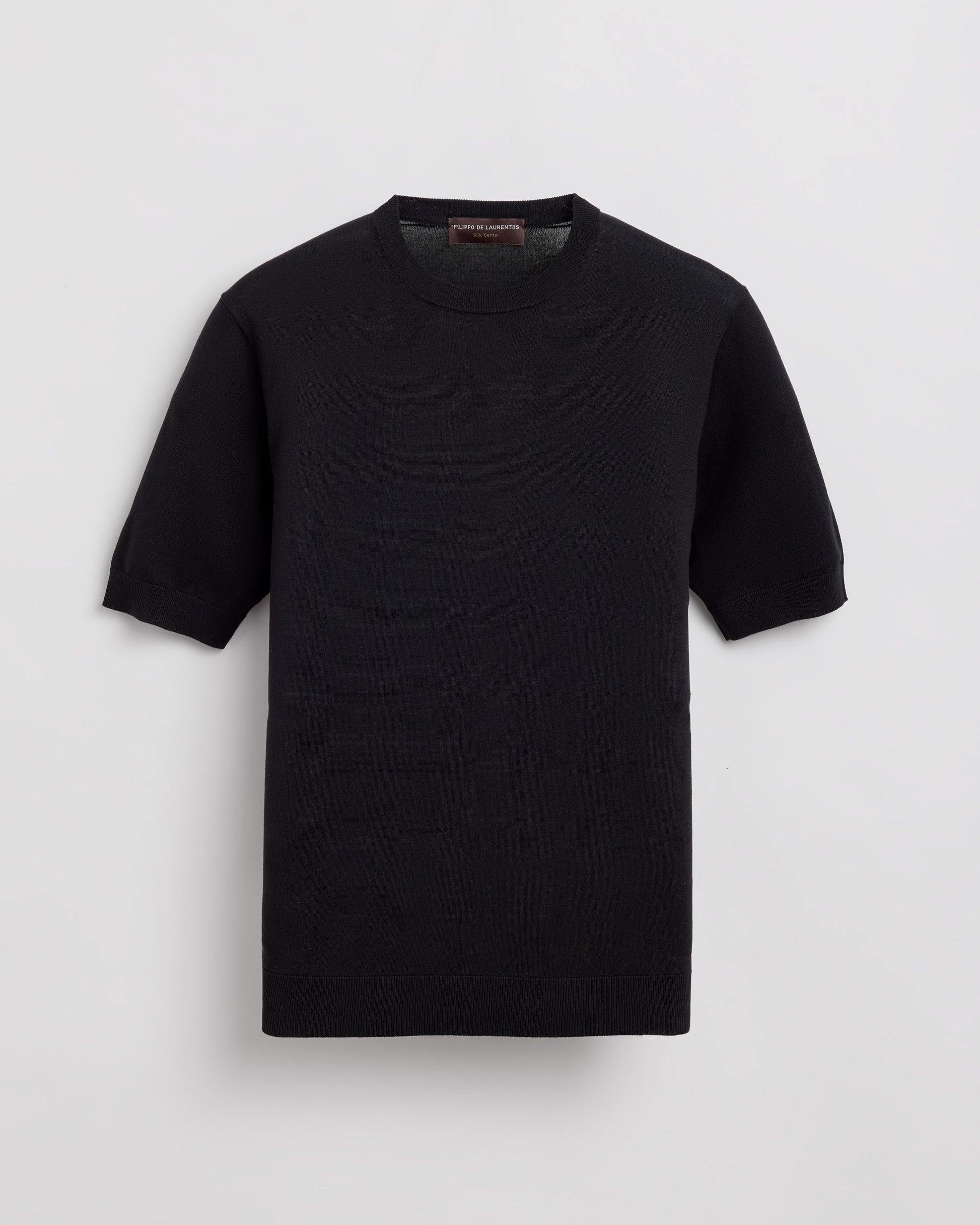 Short sleeve crew neck BLACK | Filippo De Laurentiis