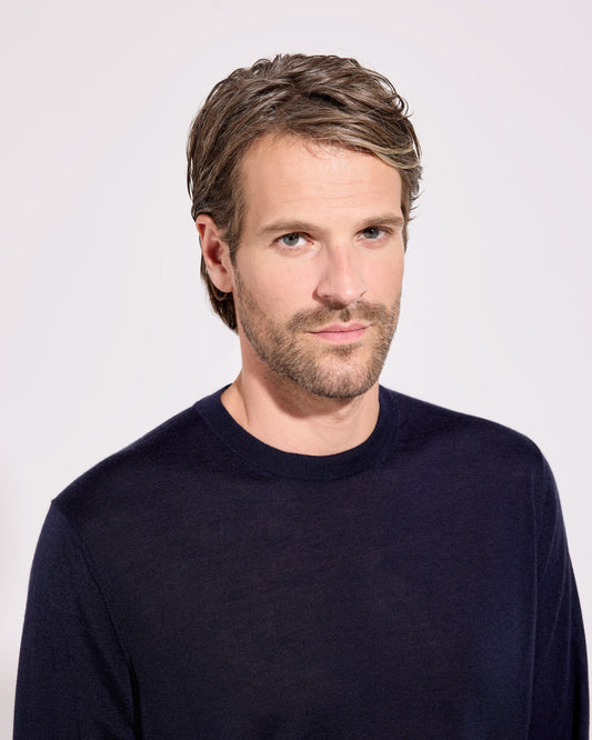 Crewneck sweater Navy blue | Filippo De Laurentiis