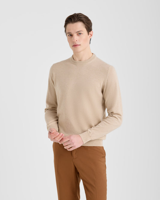 Crew neck sweater Beige Chiaro | Filippo De Laurentiis