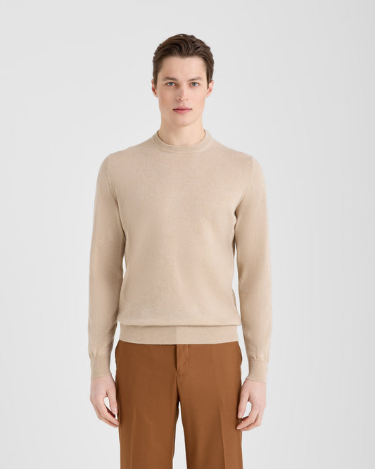 Crew neck sweater Beige Chiaro | Filippo De Laurentiis