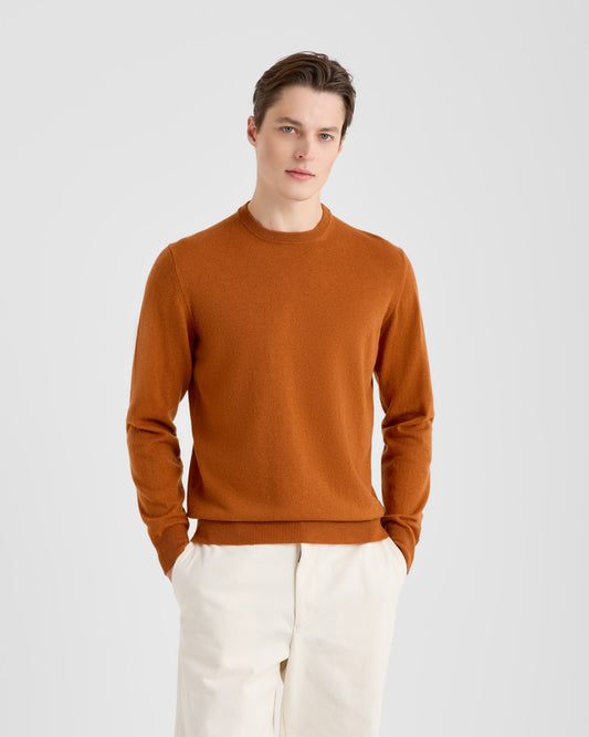 Crew neck sweater CARAMEL BROWN | Filippo De Laurentiis