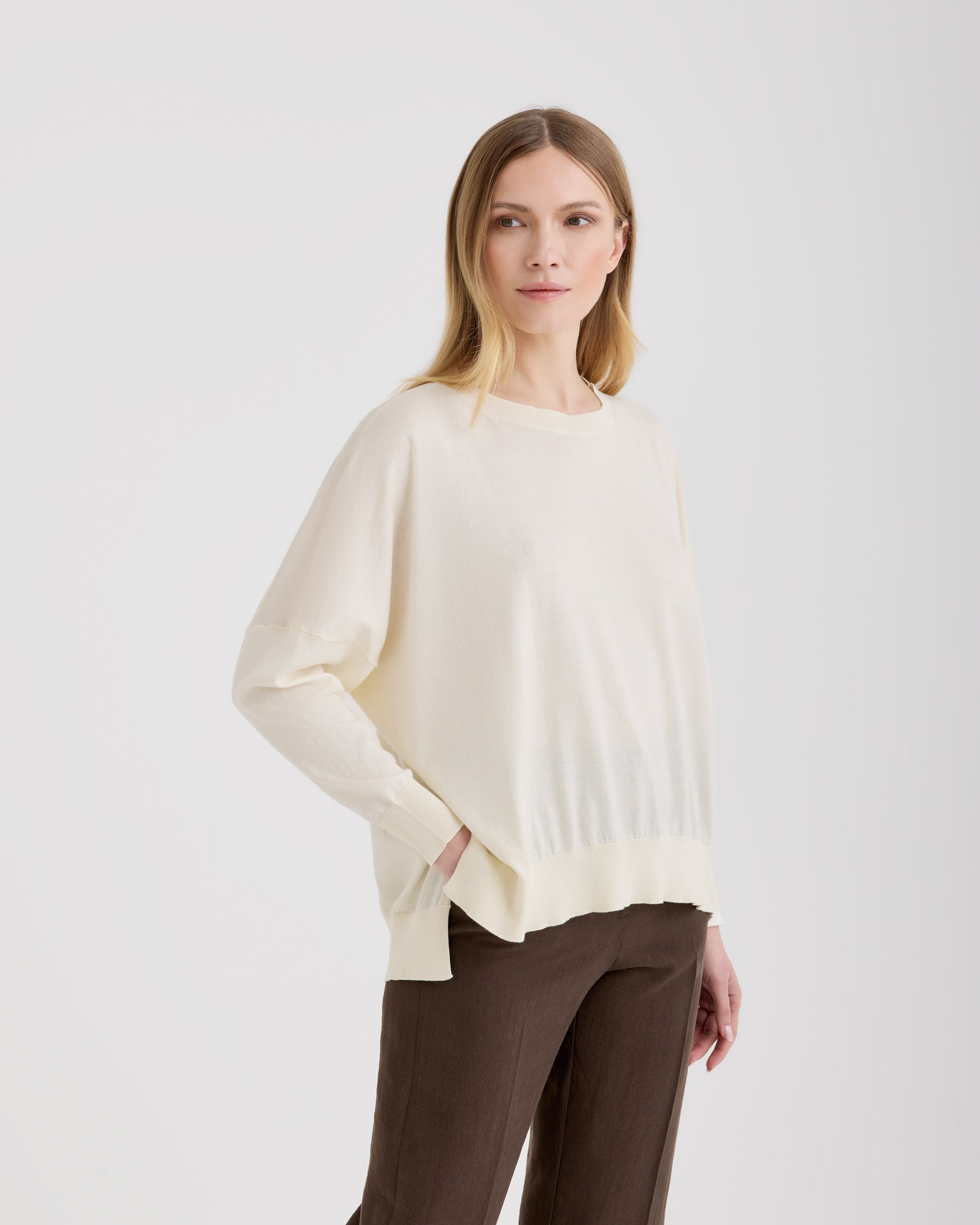 Girocollo maxi Latte | Filippo De Laurentiis