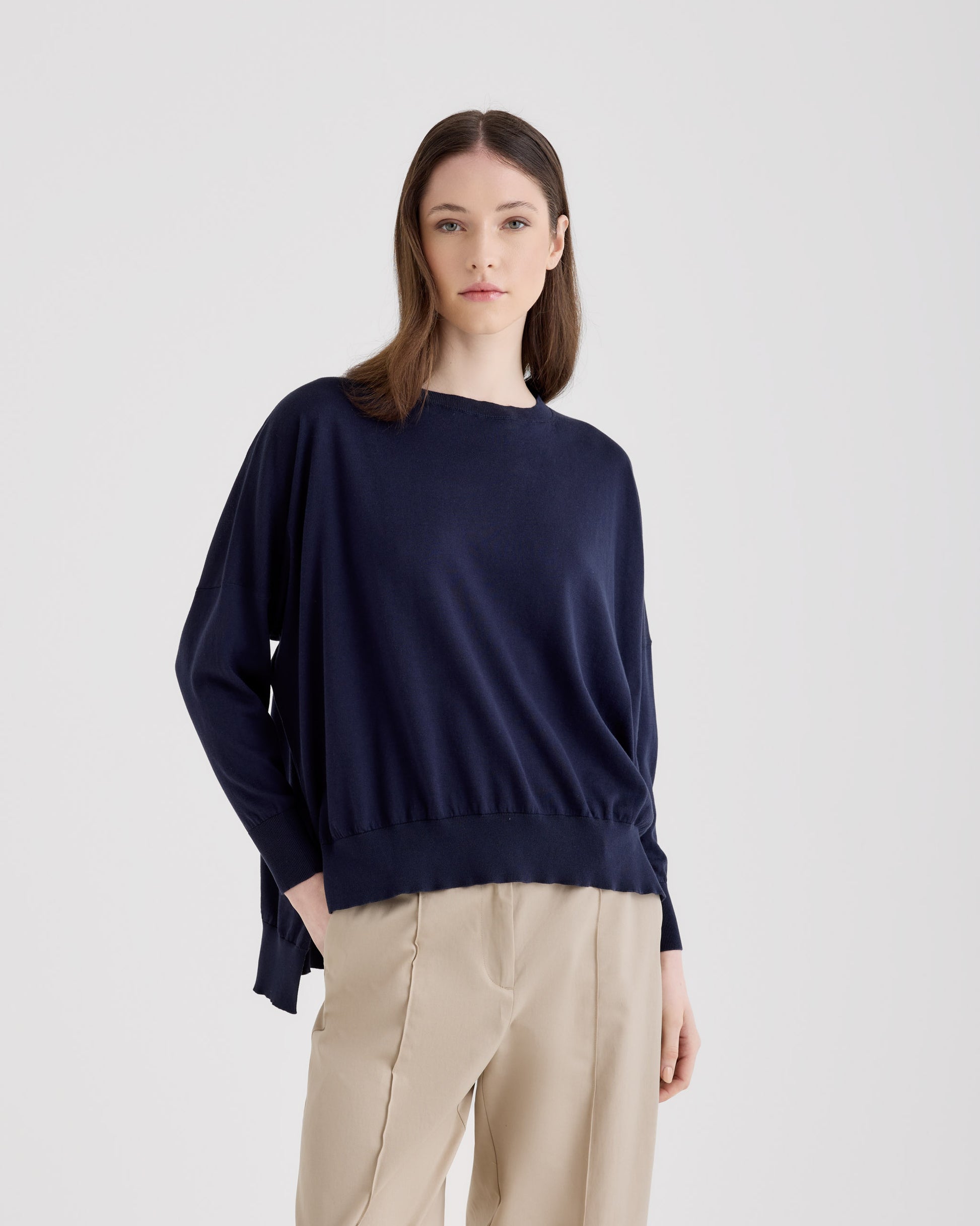Girocollo maxi Navy | Filippo De Laurentiis