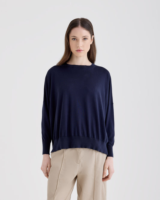 Girocollo maxi Navy | Filippo De Laurentiis