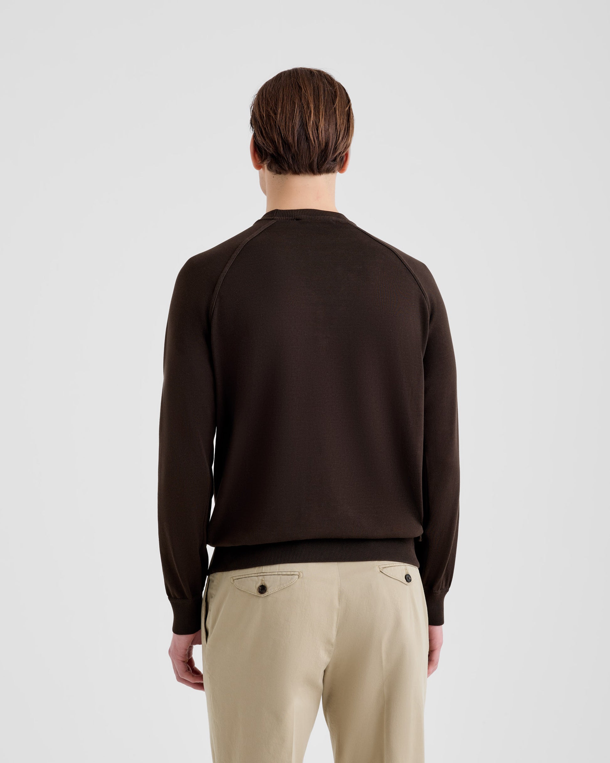 Raglan sleeve crewneck BROWN | Filippo De Laurentiis