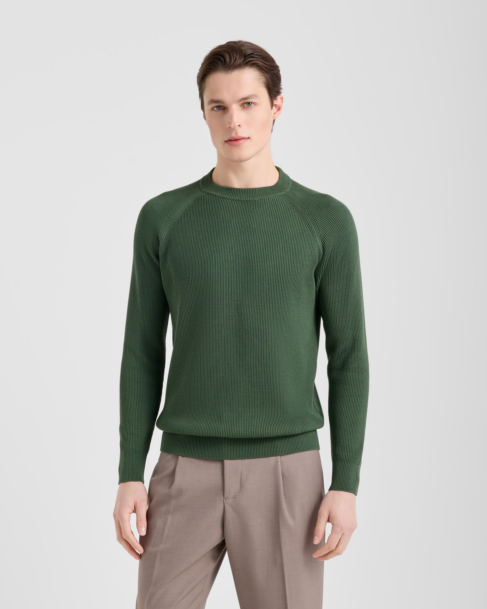 Maglia girocollo raglan Oliva | Filippo De Laurentiis
