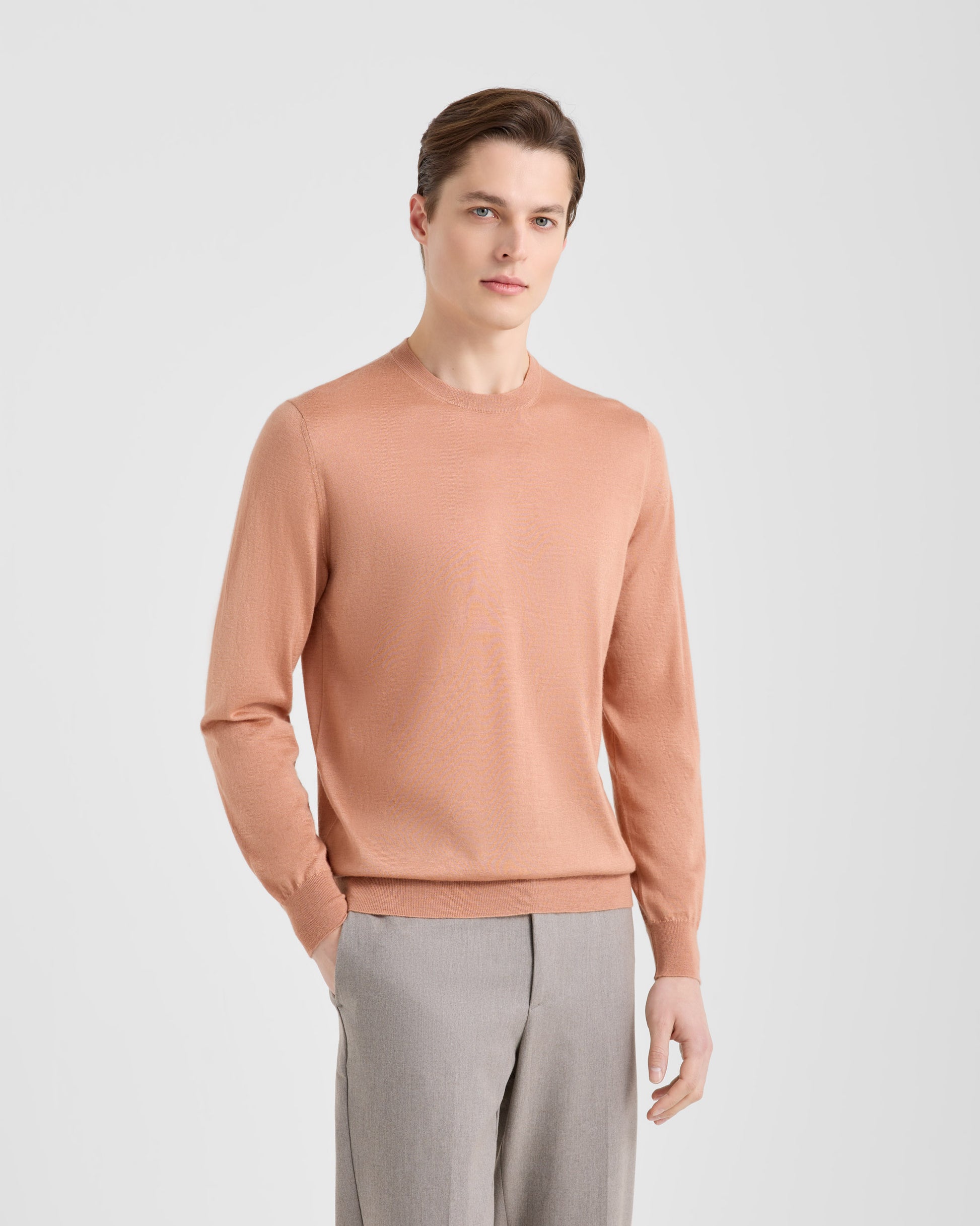 Crew neck sweater PEACH | Filippo De Laurentiis