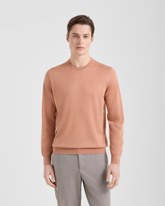 Crew neck sweater PEACH | Filippo De Laurentiis
