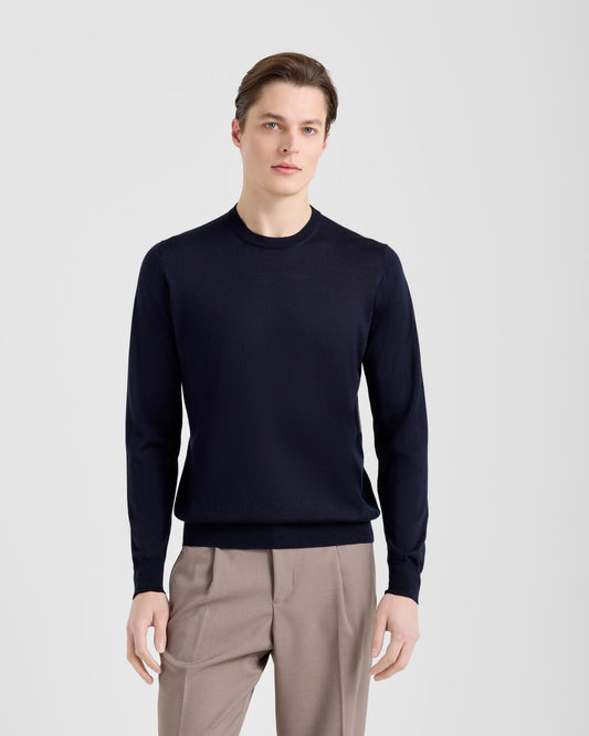 Crew neck sweater NAVY | Filippo De Laurentiis
