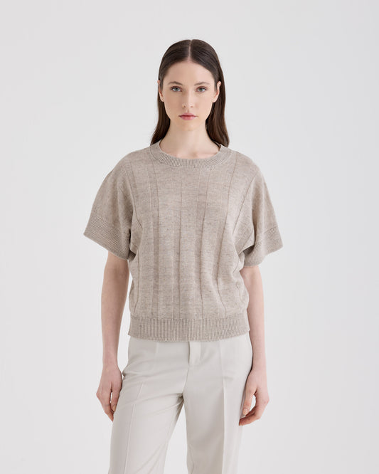 Girocollo senza maniche Beige chiaro | Filippo De Laurentiis