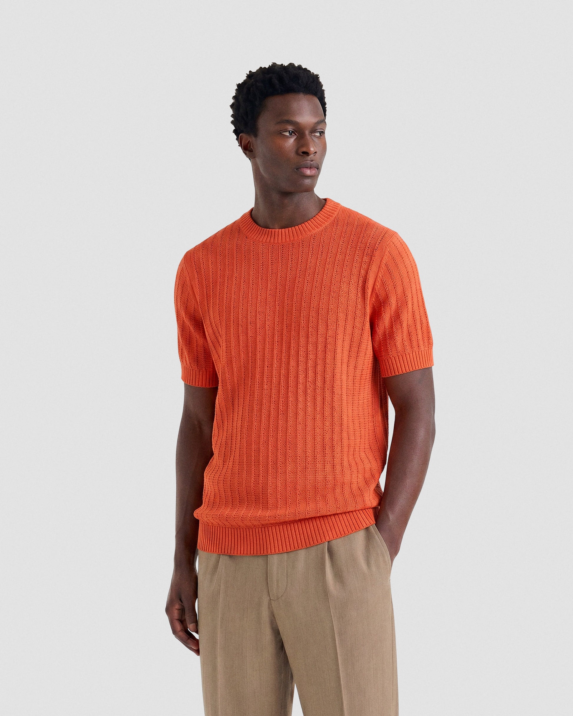 Short sleeve crewneck  ORANGE | Filippo De Laurentiis