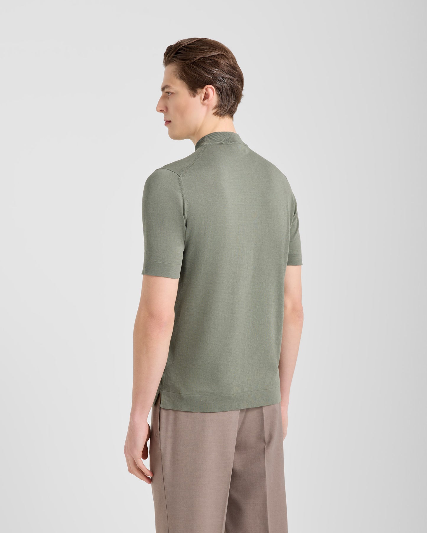 Smooth short sleeve mock neck |145104|