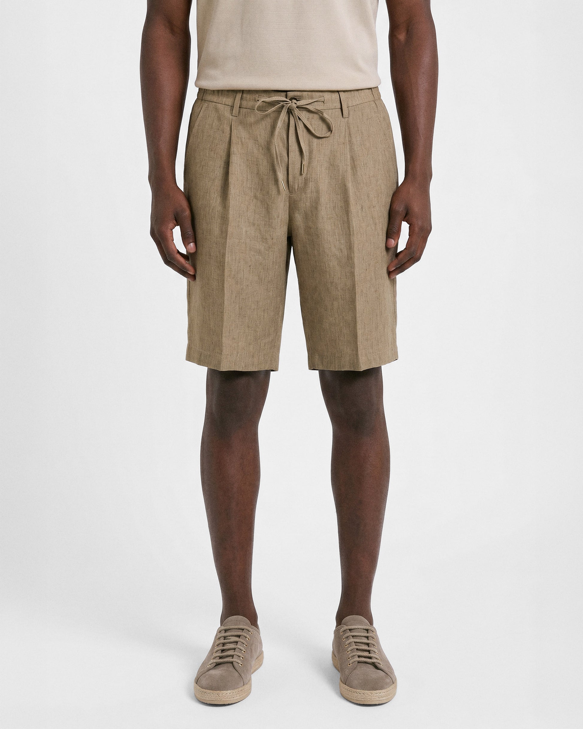 Bermuda con pinces beige | Filippo De Laurentiis