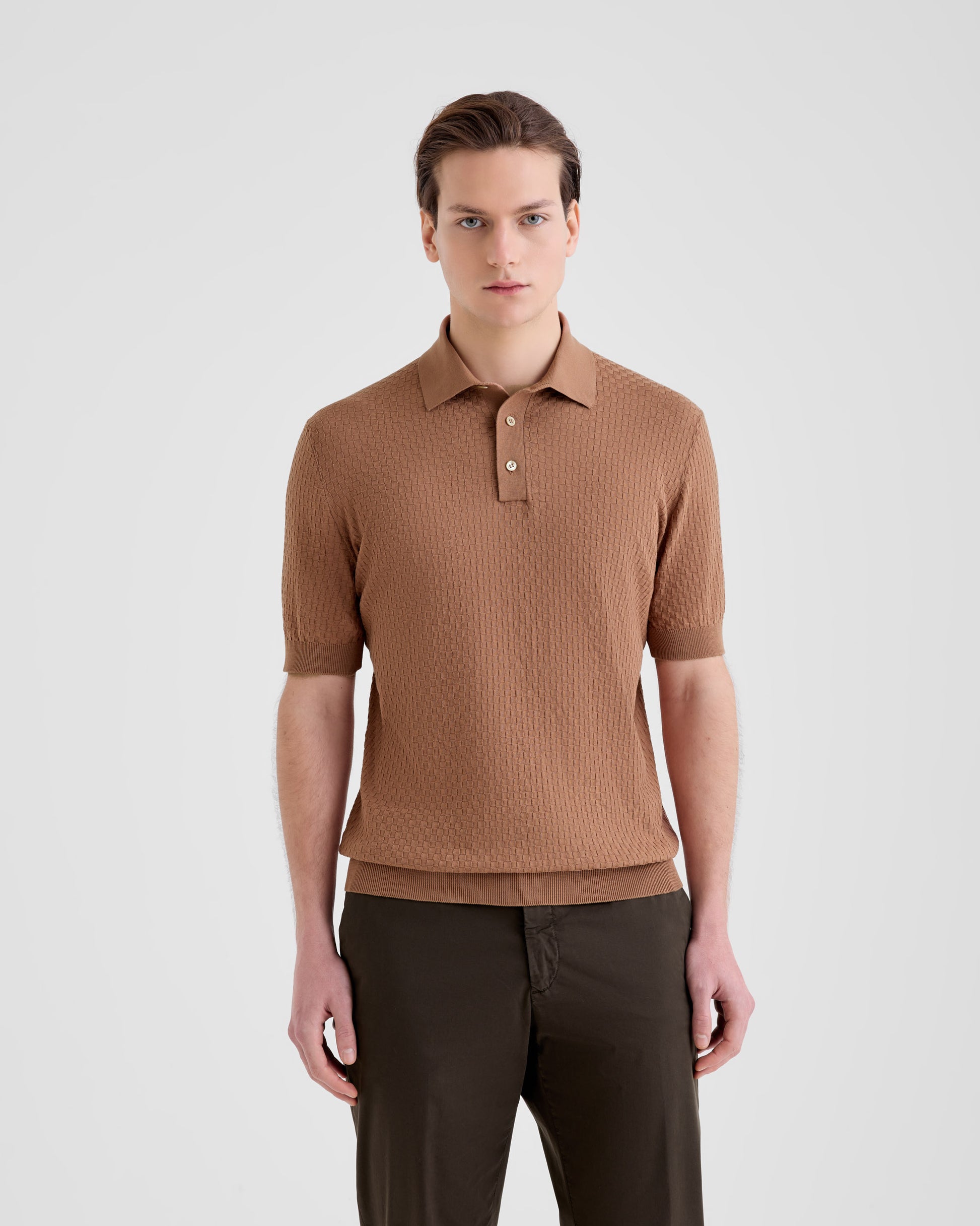 Maglia a polo Brown naturale | Filippo De Laurentiis