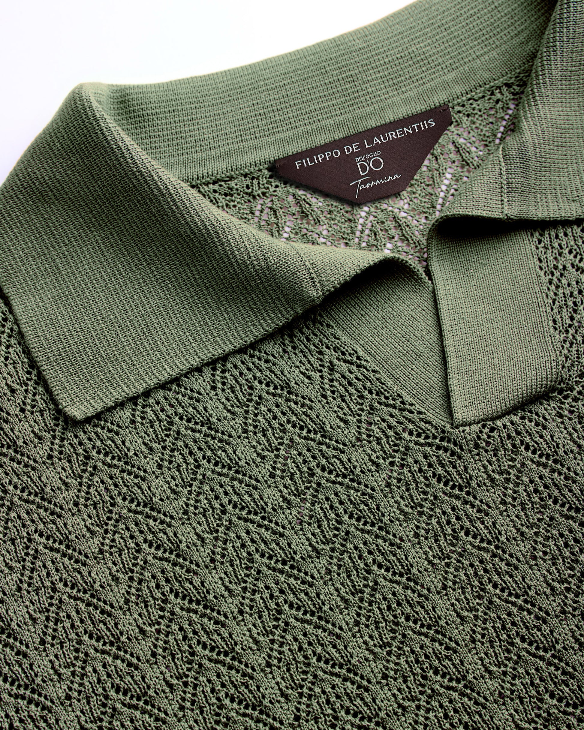 Skipper polo crochet  SAGE GREEN | Filippo De Laurentiis