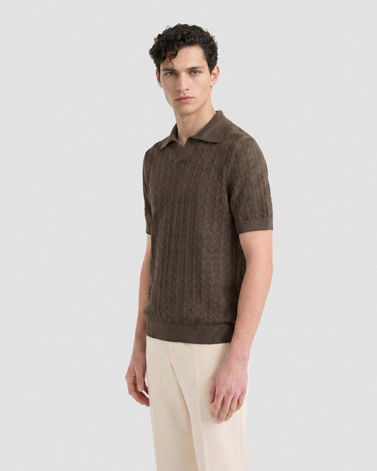 Polo skipper crochet Olio | Filippo De Laurentiis