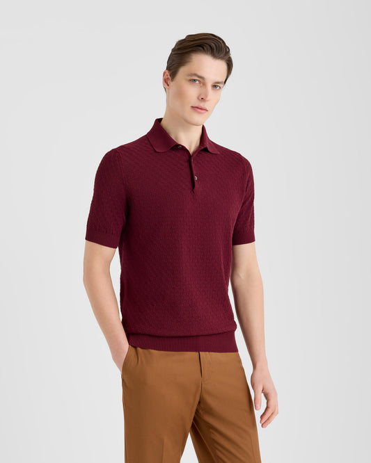 Maglia polo manica corta Bordeaux | Filippo De Laurentiis