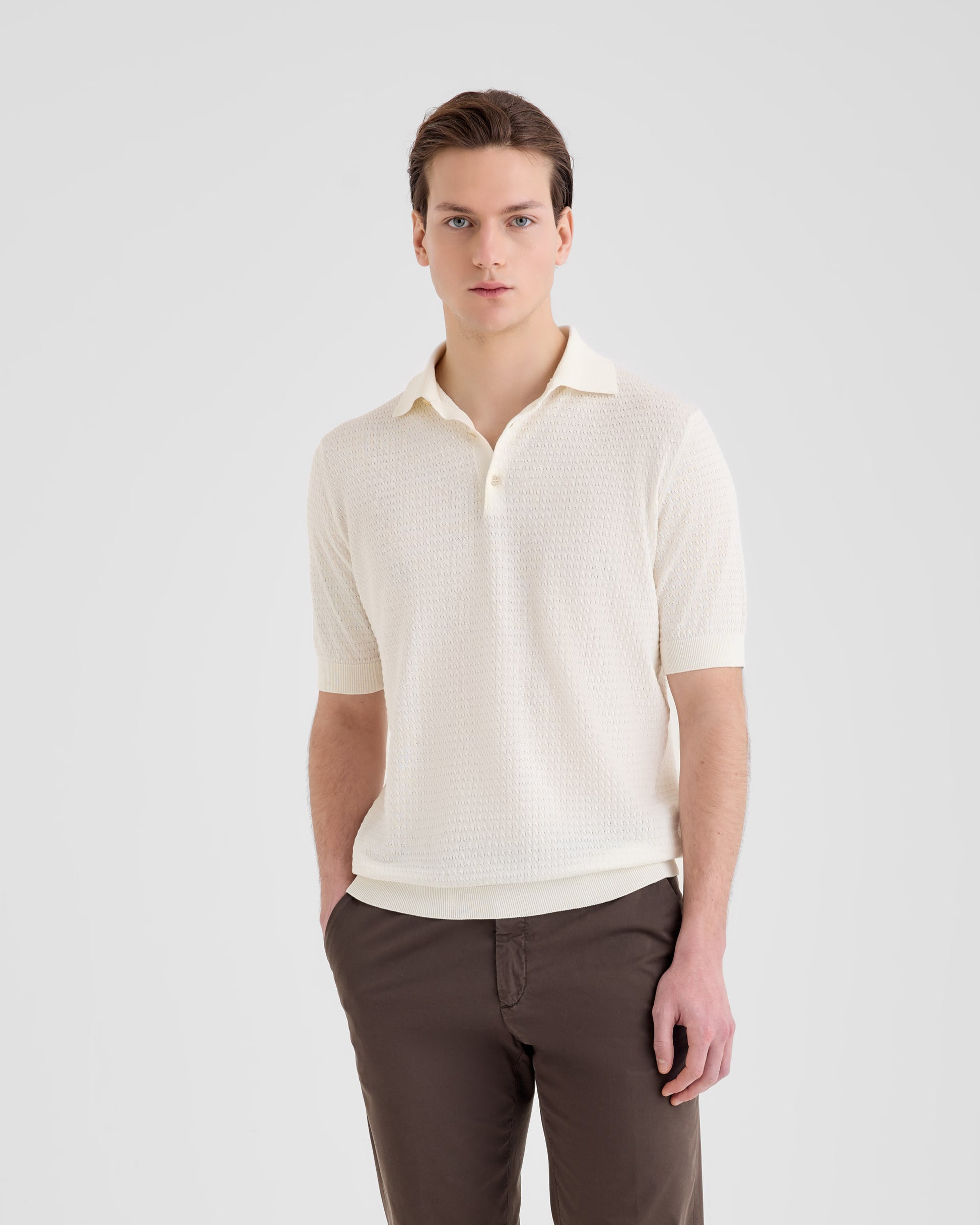 Maglia a polo Latte | Filippo De Laurentiis