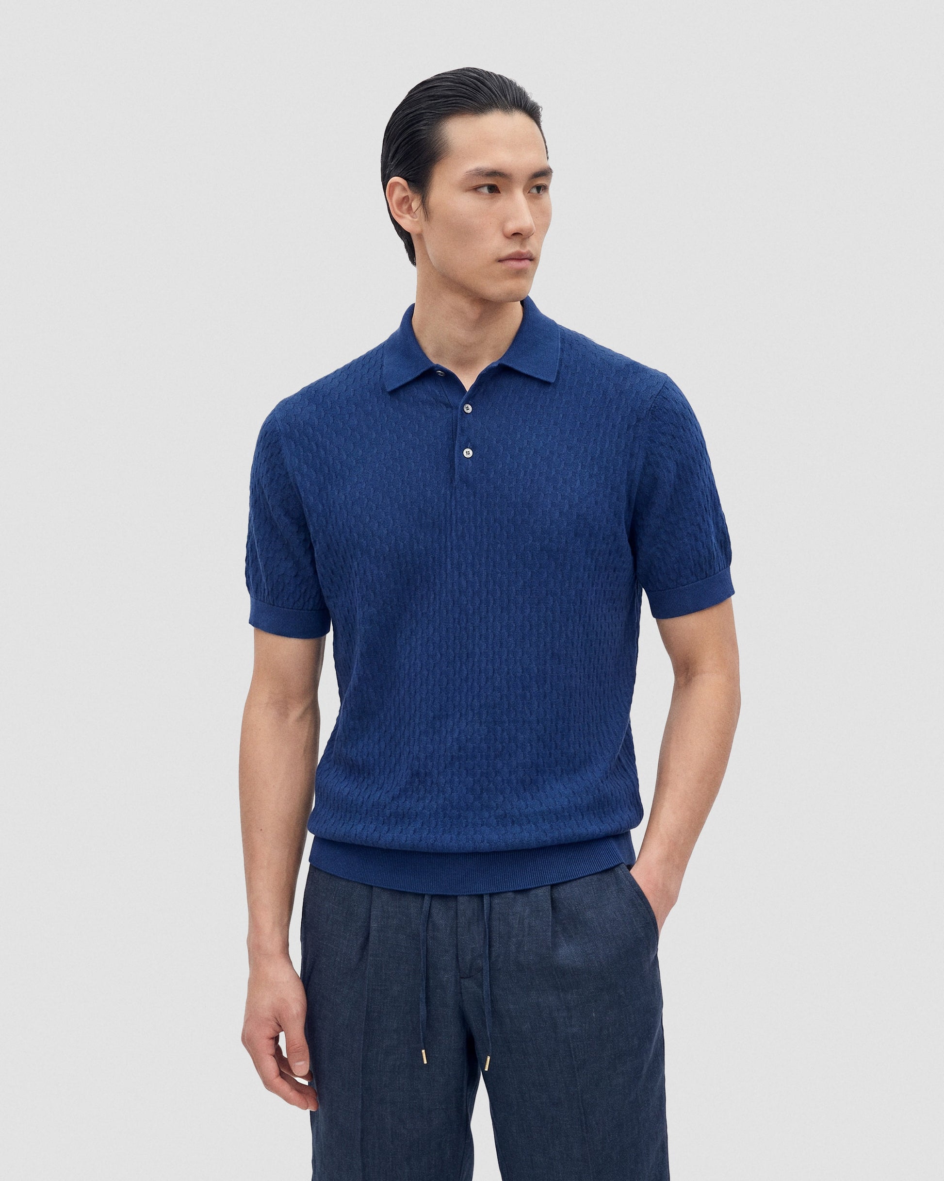 Short sleeve polo sweater ROYAL BLUE | Filippo De Laurentiis