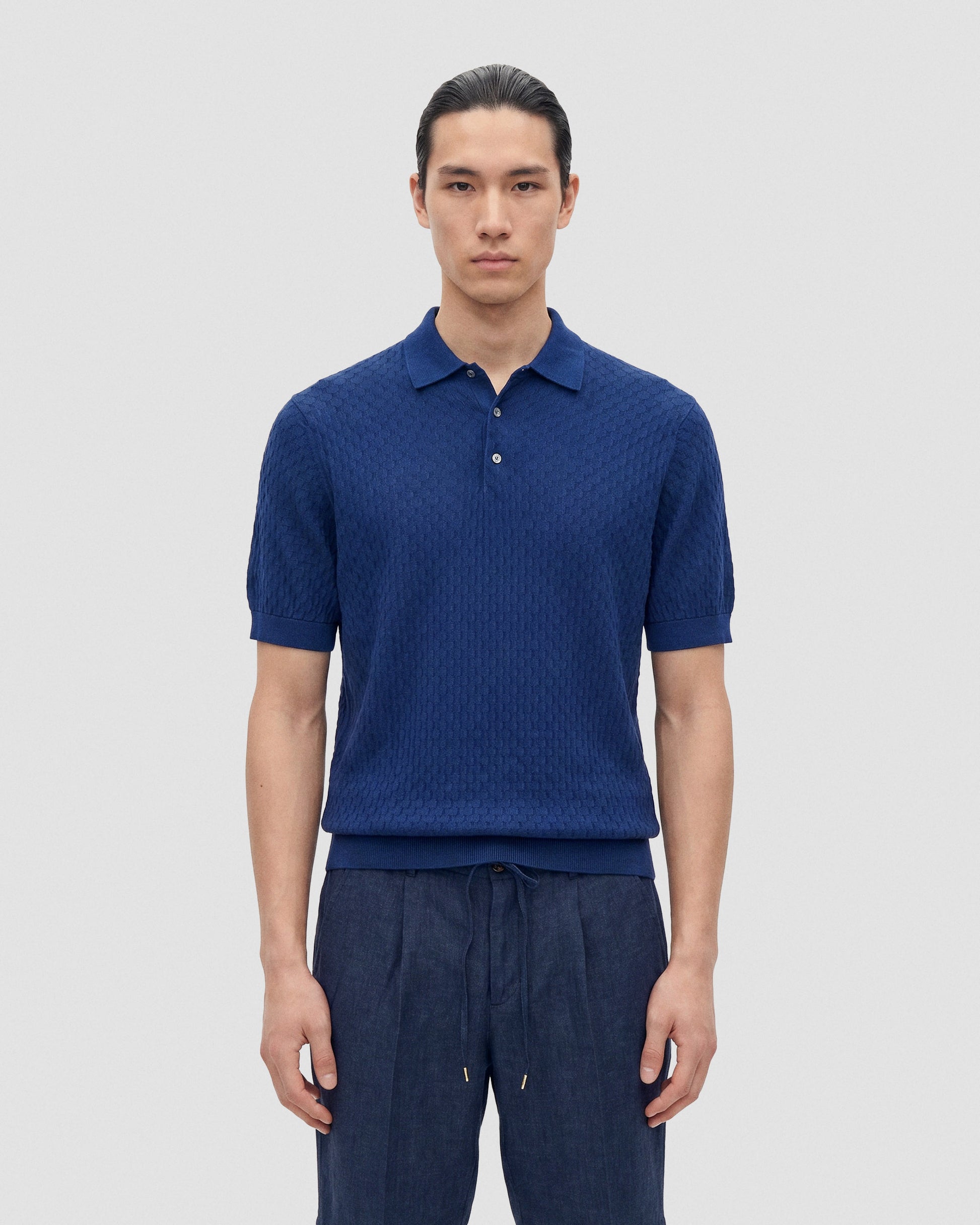 Short sleeve polo sweater ROYAL BLUE | Filippo De Laurentiis