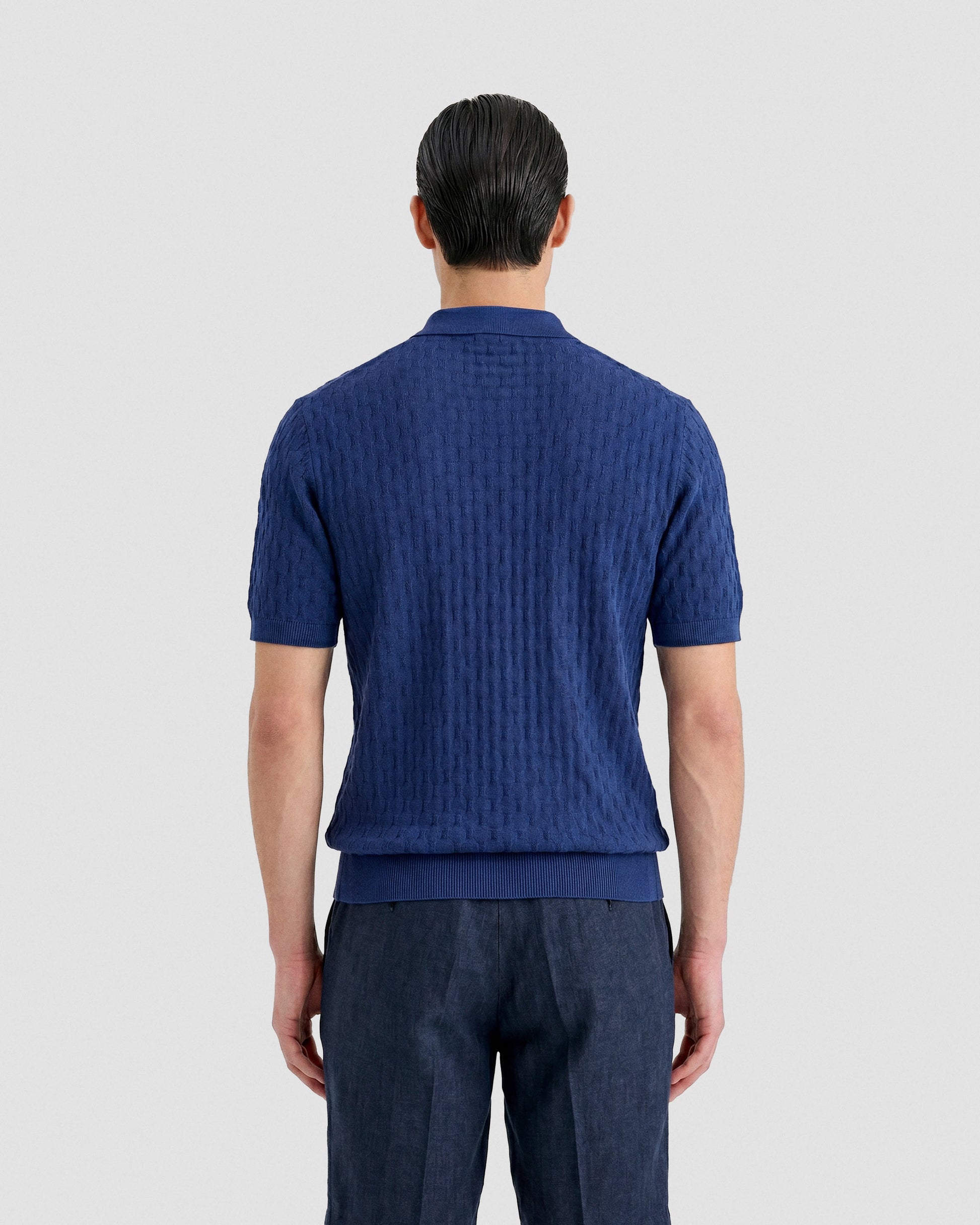 Short sleeve polo sweater ROYAL BLUE | Filippo De Laurentiis