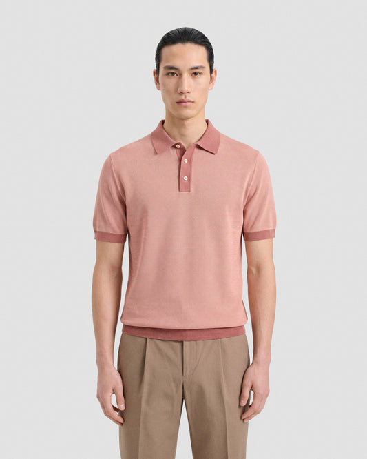 Polo manica corta rosa antico-latte | Filippo De Laurentiis