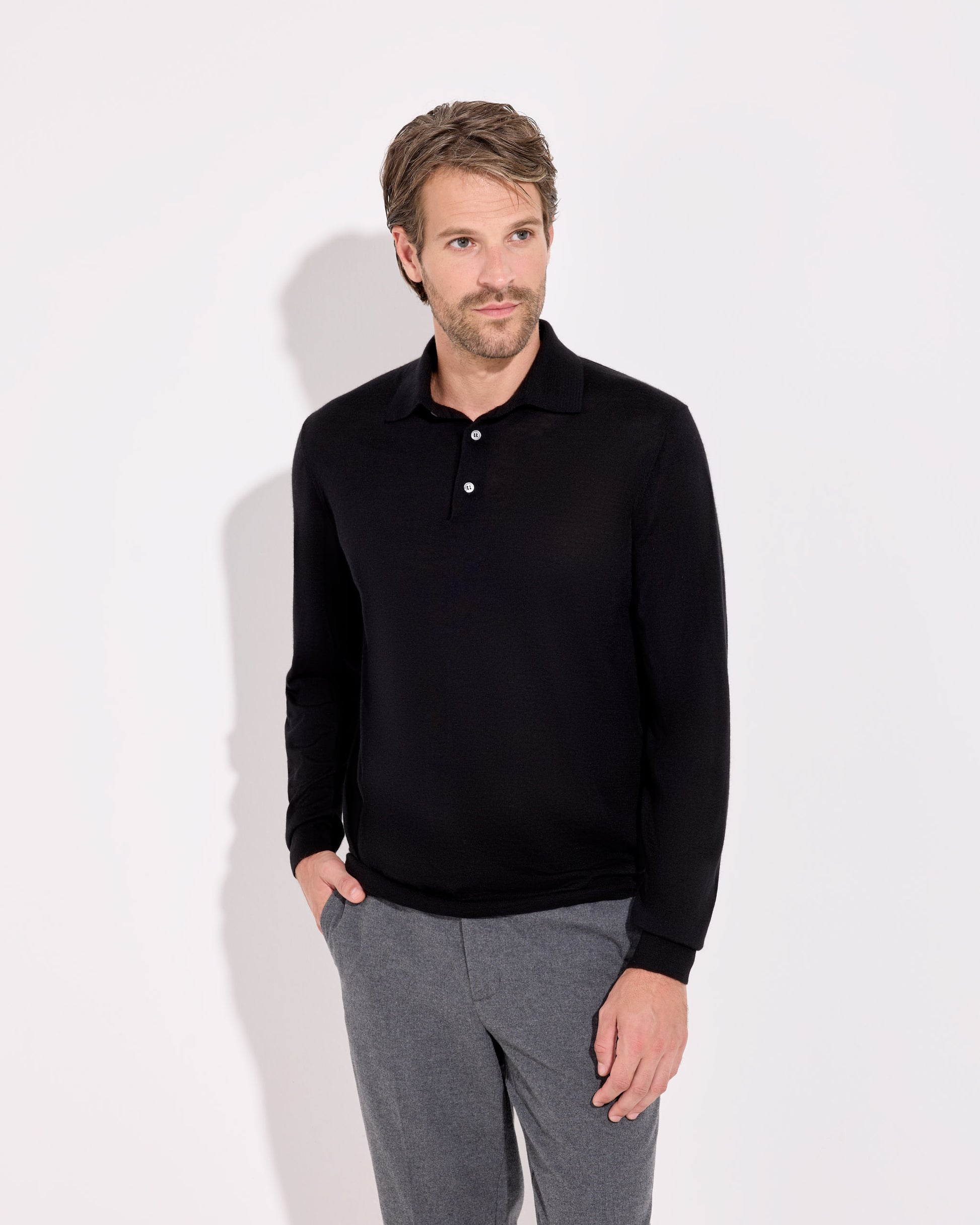 Maglia a polo Nero | Filippo De Laurentiis