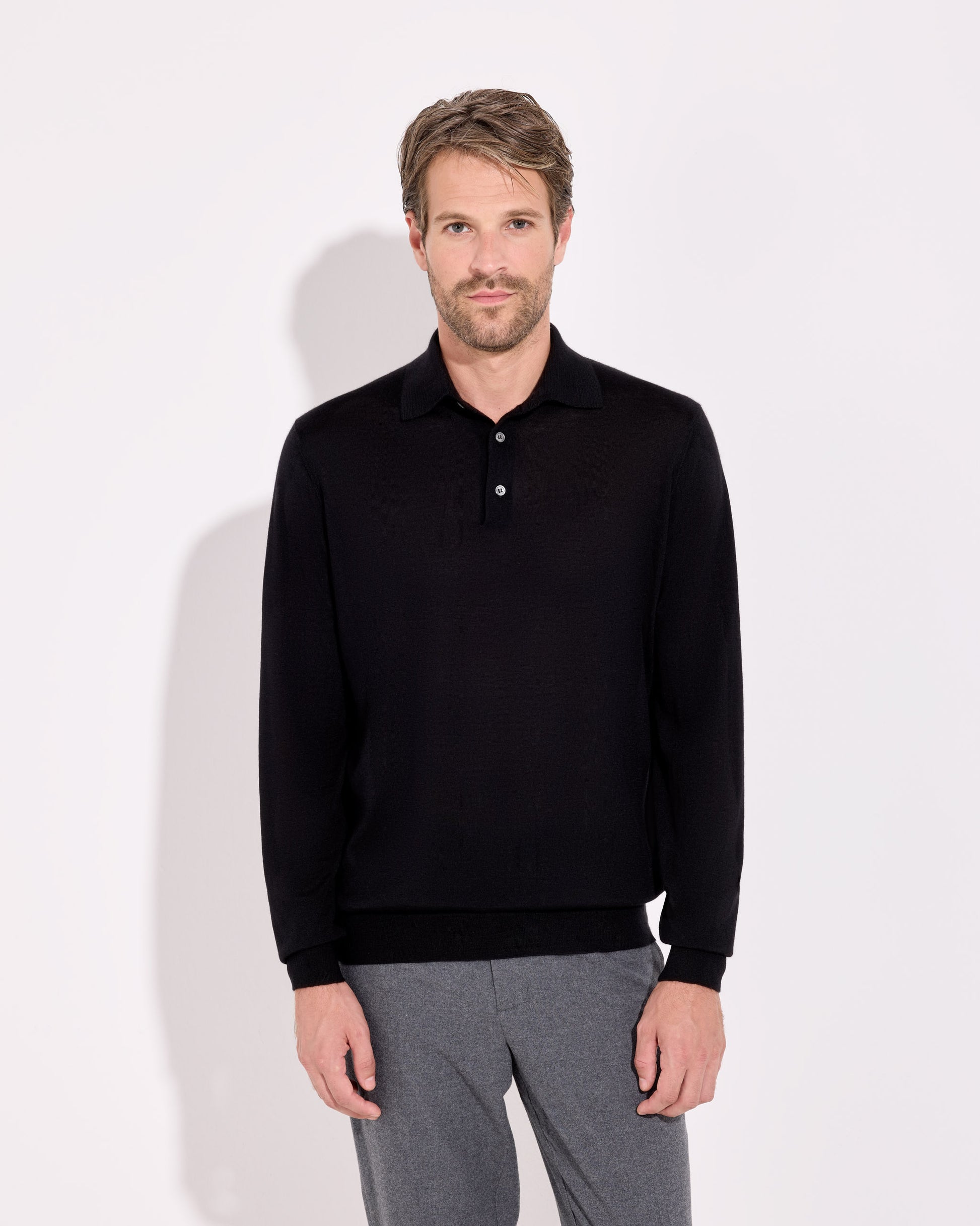 Maglia a polo Nero | Filippo De Laurentiis