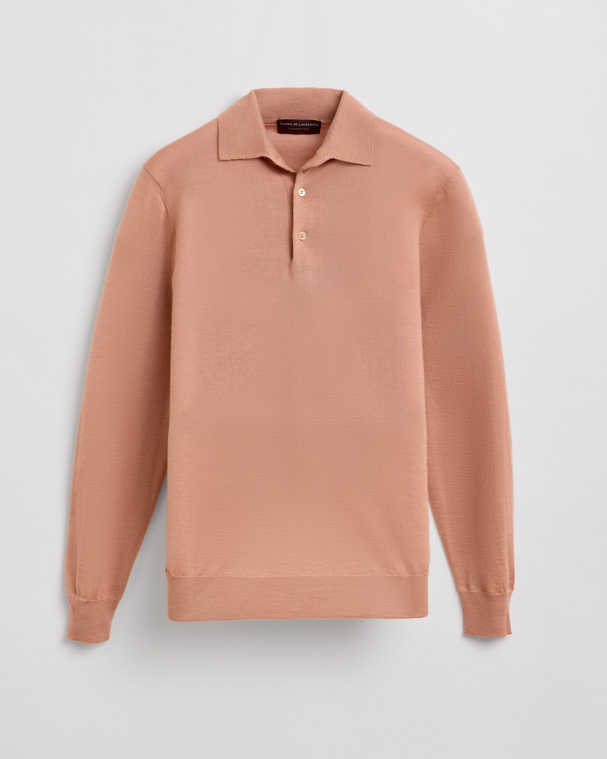 Long sleeve polo sweater PEACH | Filippo De Laurentiis