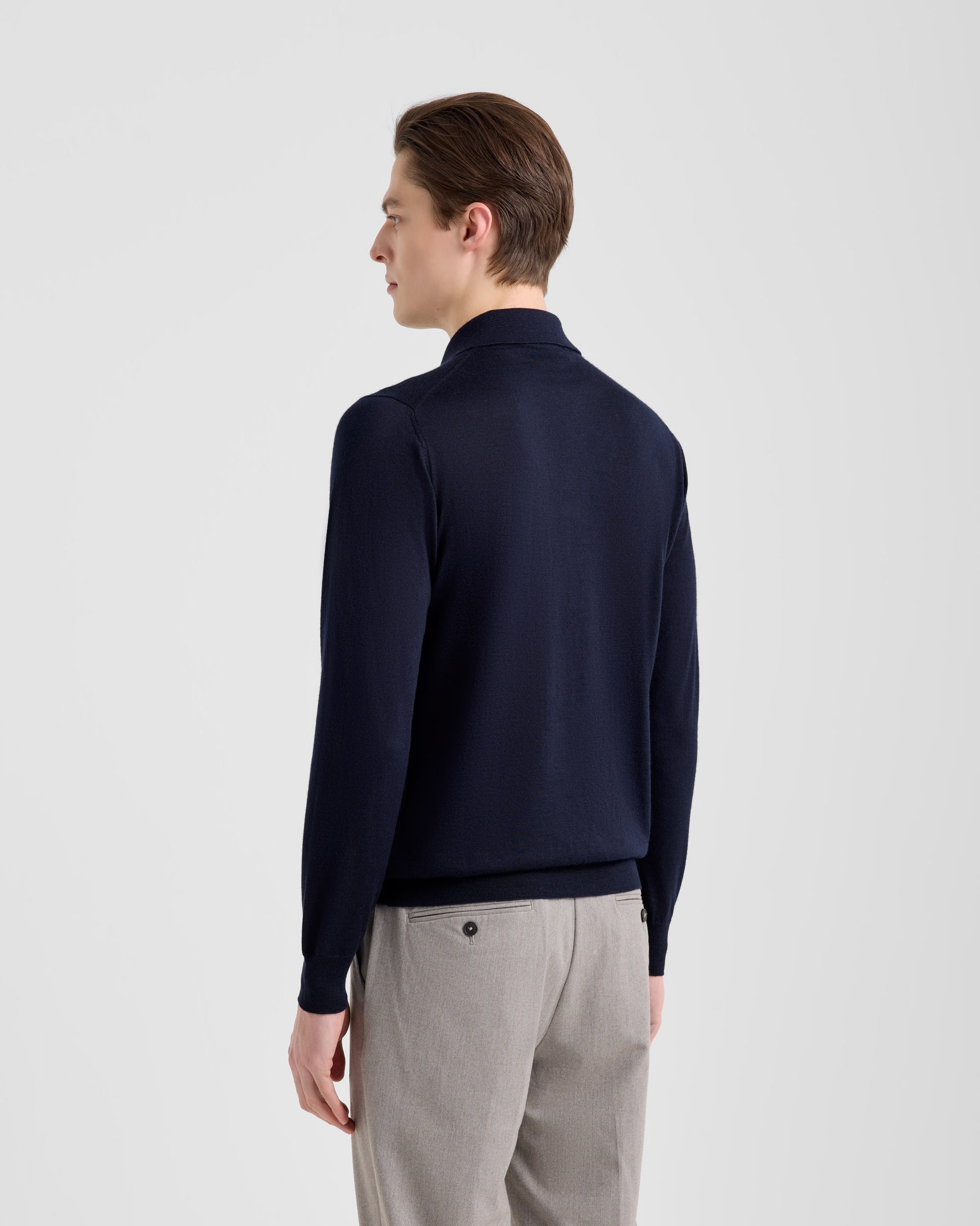 Long sleeve polo sweater NAVY | Filippo De Laurentiis