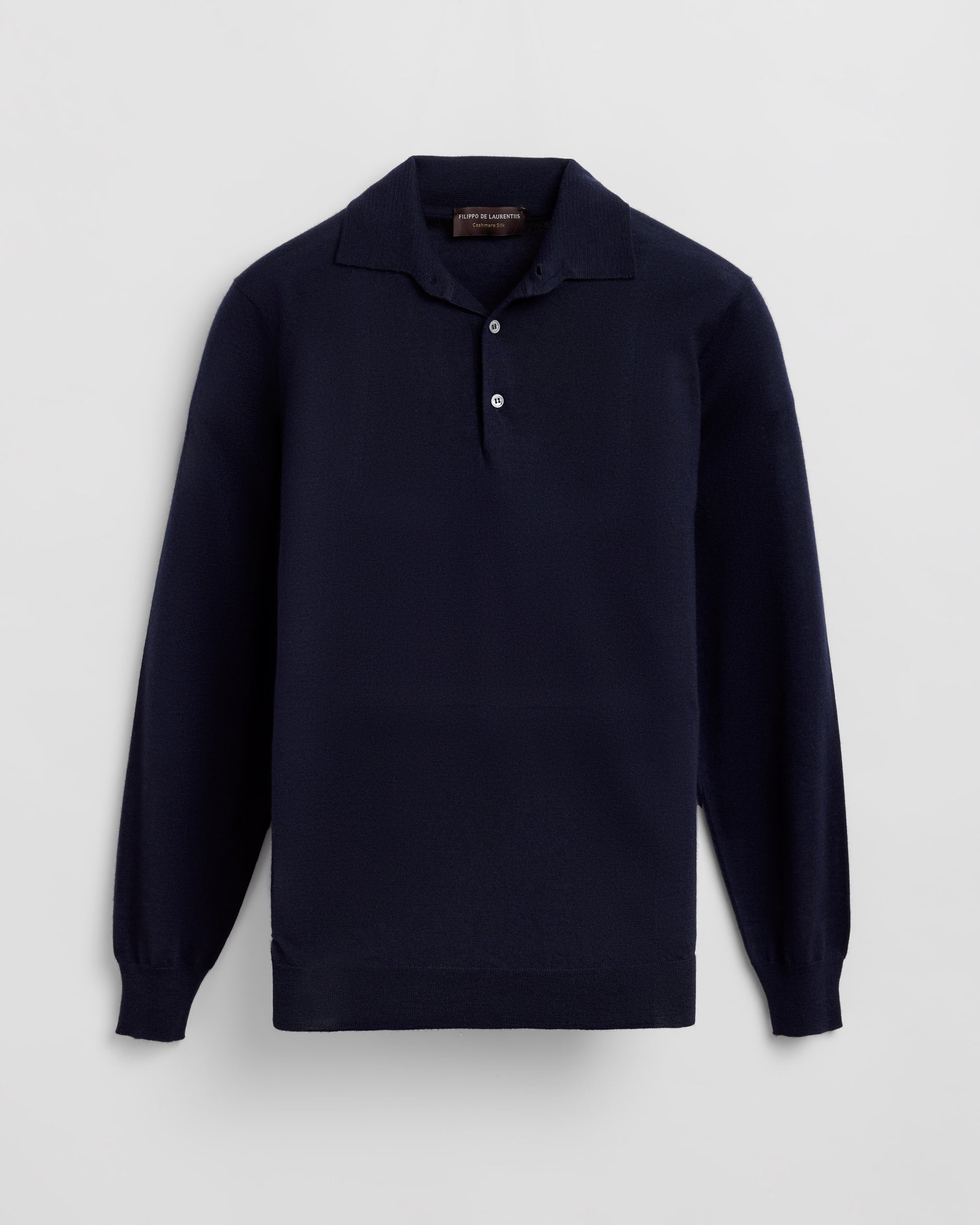 Long sleeve polo sweater NAVY | Filippo De Laurentiis