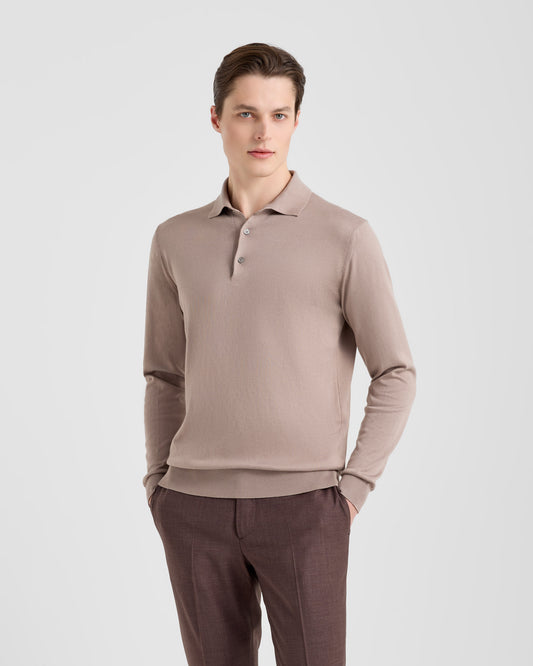 Polo manica lunga Tortora | Filippo De Laurentiis