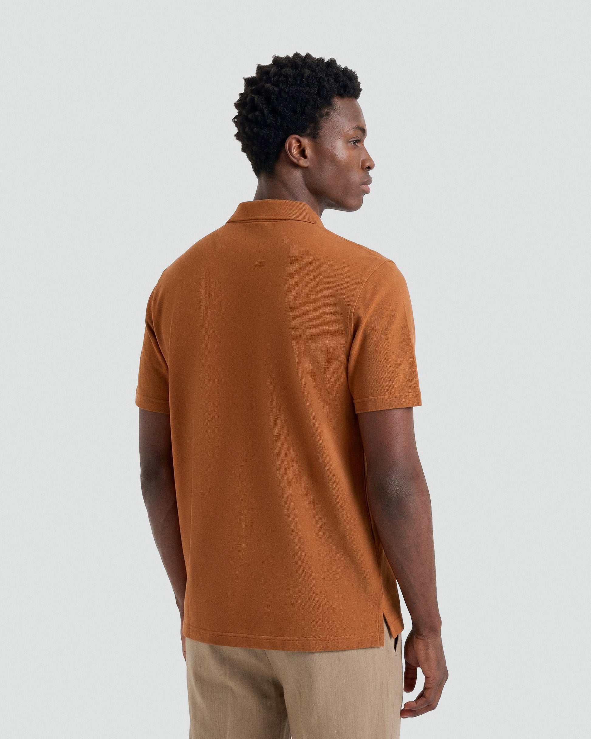 Short sleeve polo sweater COGNAC | Filippo De Laurentiis