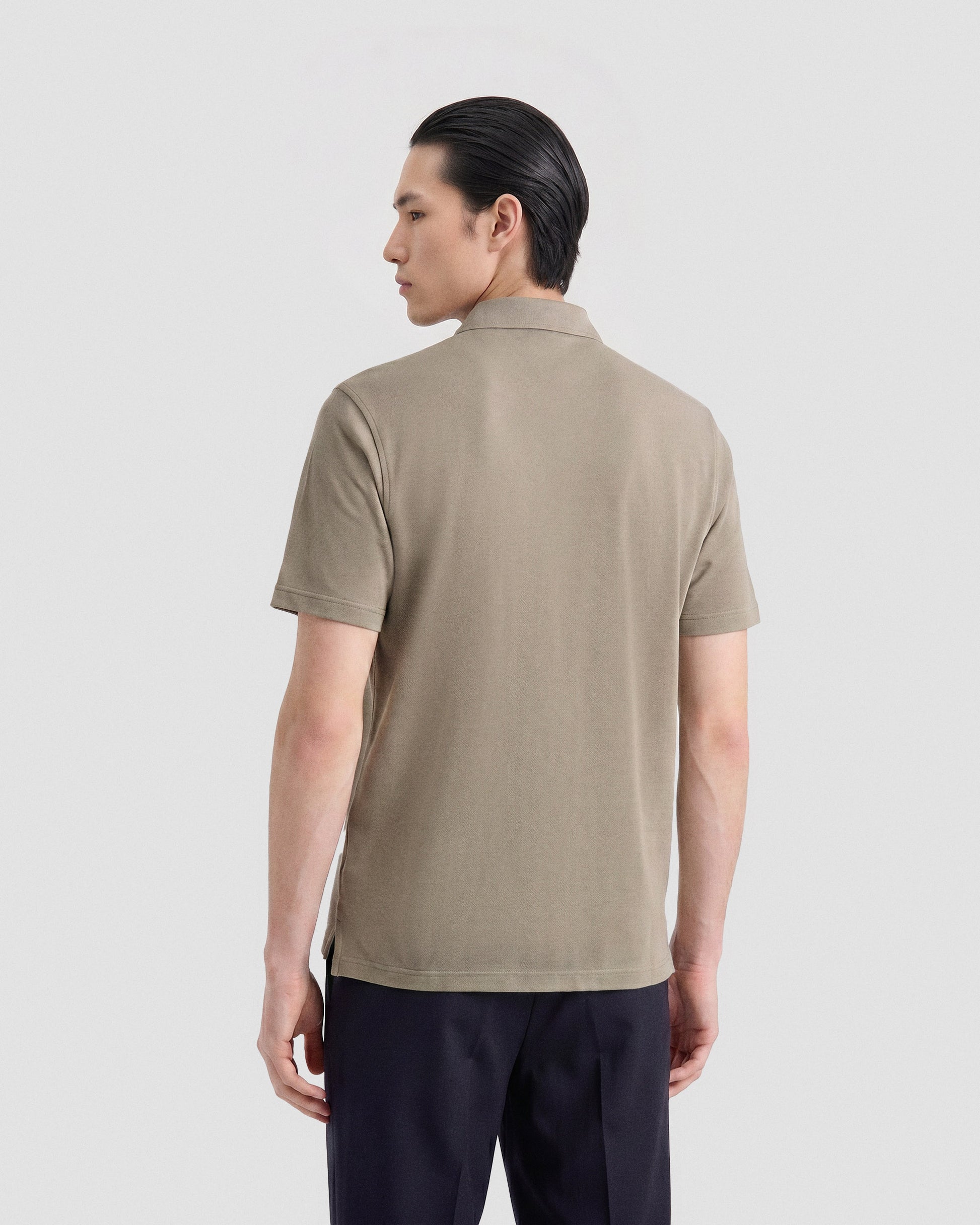 Short sleeve polo sweater TAUPE | Filippo De Laurentiis