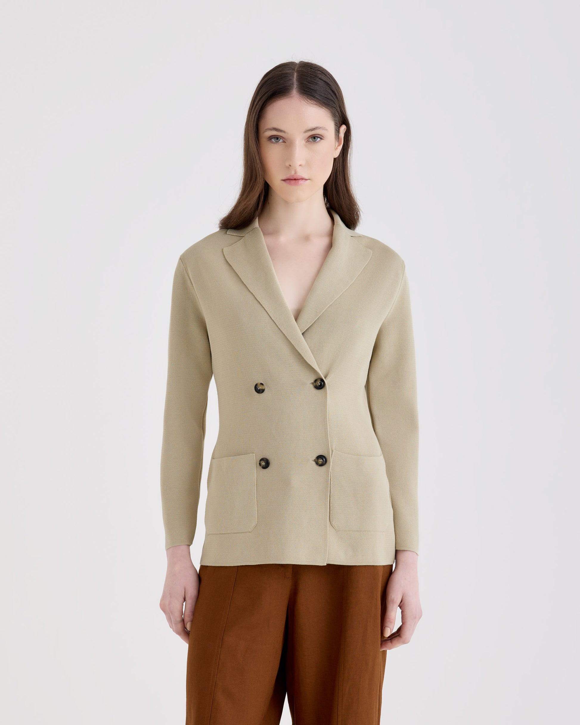 Double breasted blazer SAND | Filippo De Laurentiis