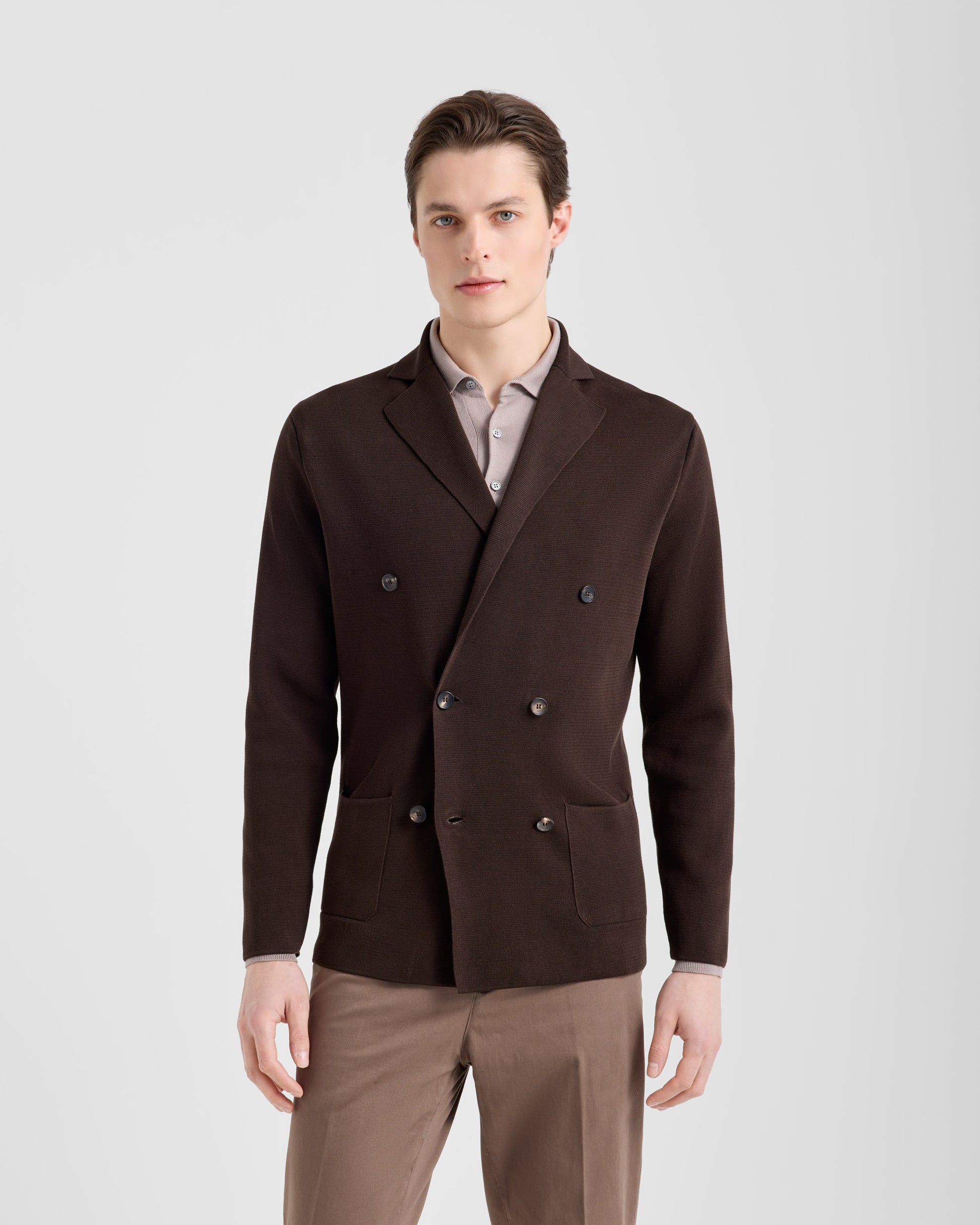 Double-breasted jacket BROWN | Filippo De Laurentiis