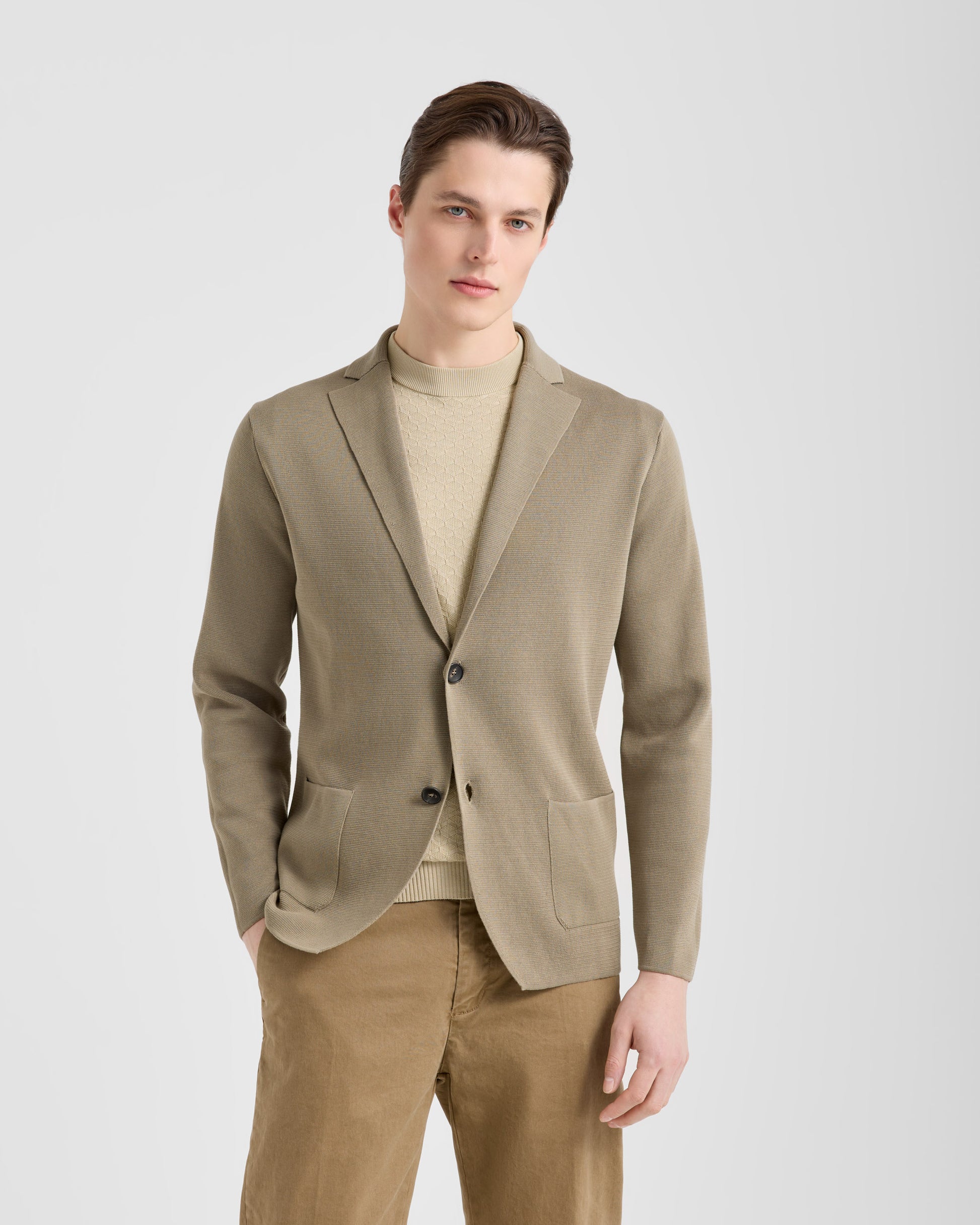 Giacca monopetto Khaki | Filippo De Laurentiis