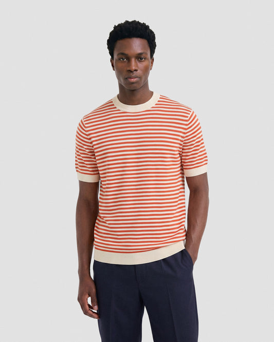 T-shirt manica corta latte-arancione | Filippo De Laurentiis