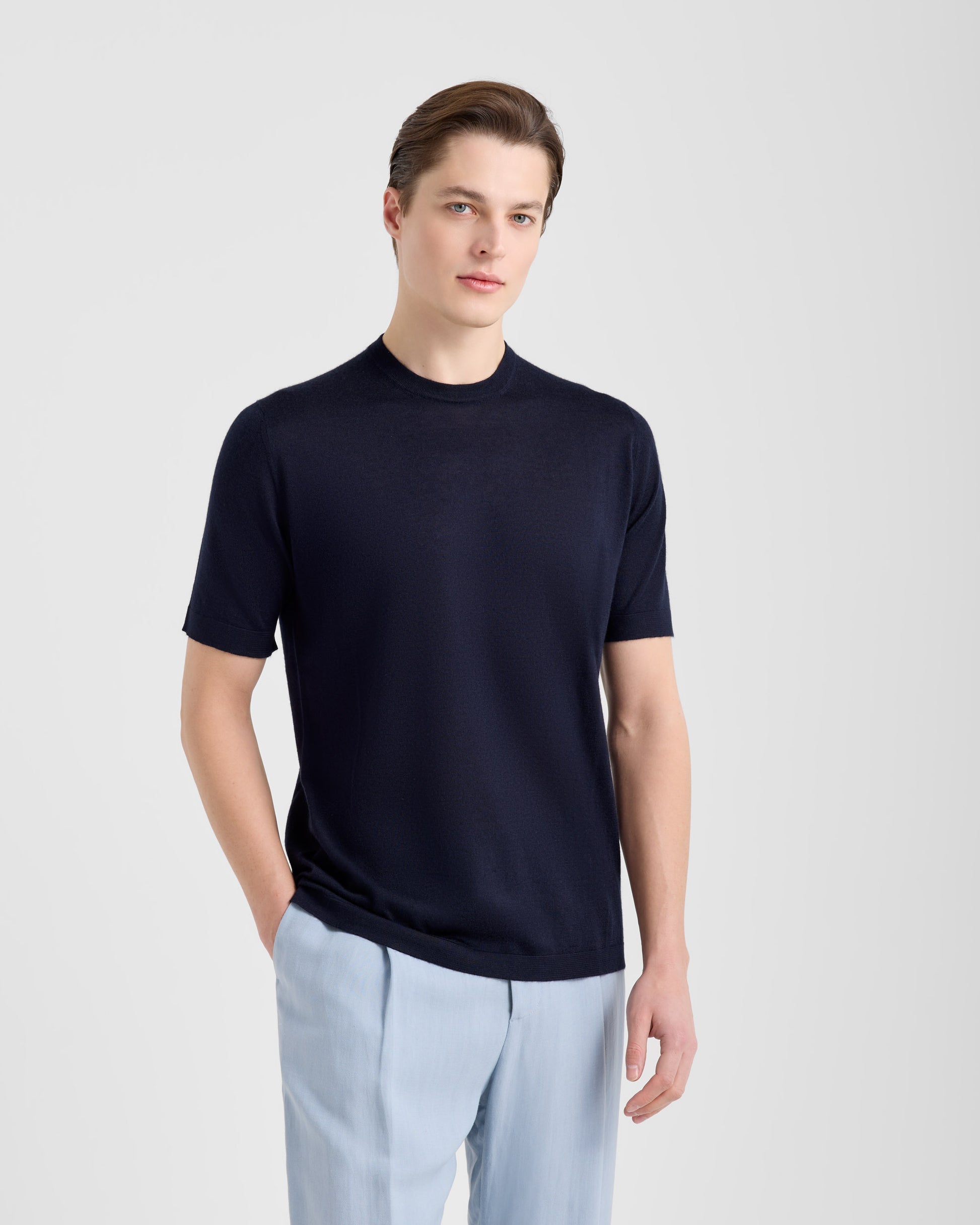 T-shirt girocollo Navy | Filippo De Laurentiis