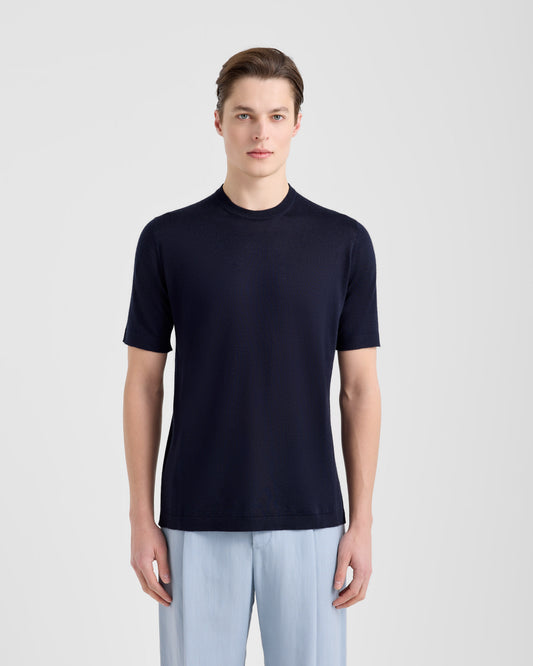 T-shirt girocollo Navy | Filippo De Laurentiis