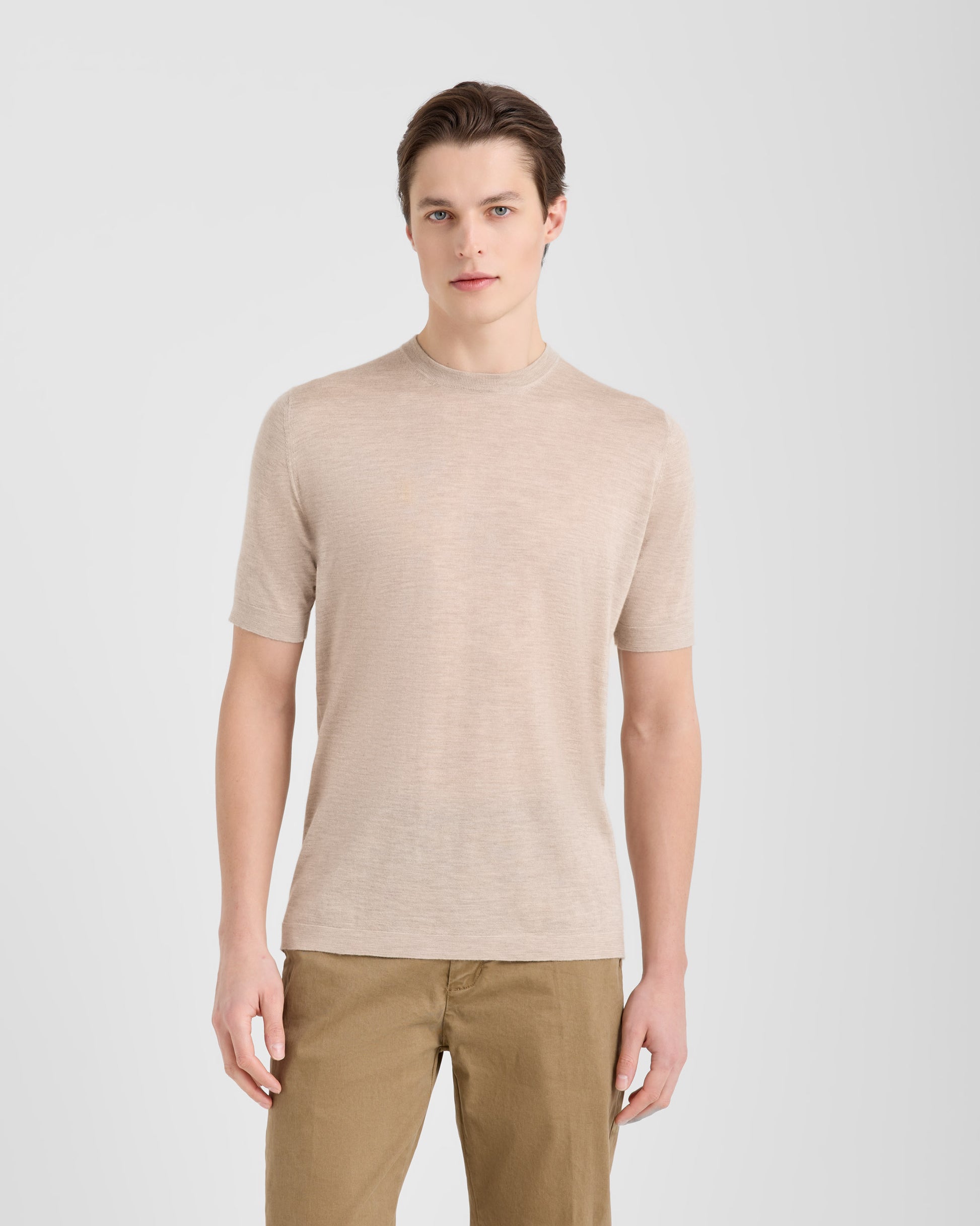 T-shirt girocollo Beige | Filippo De Laurentiis