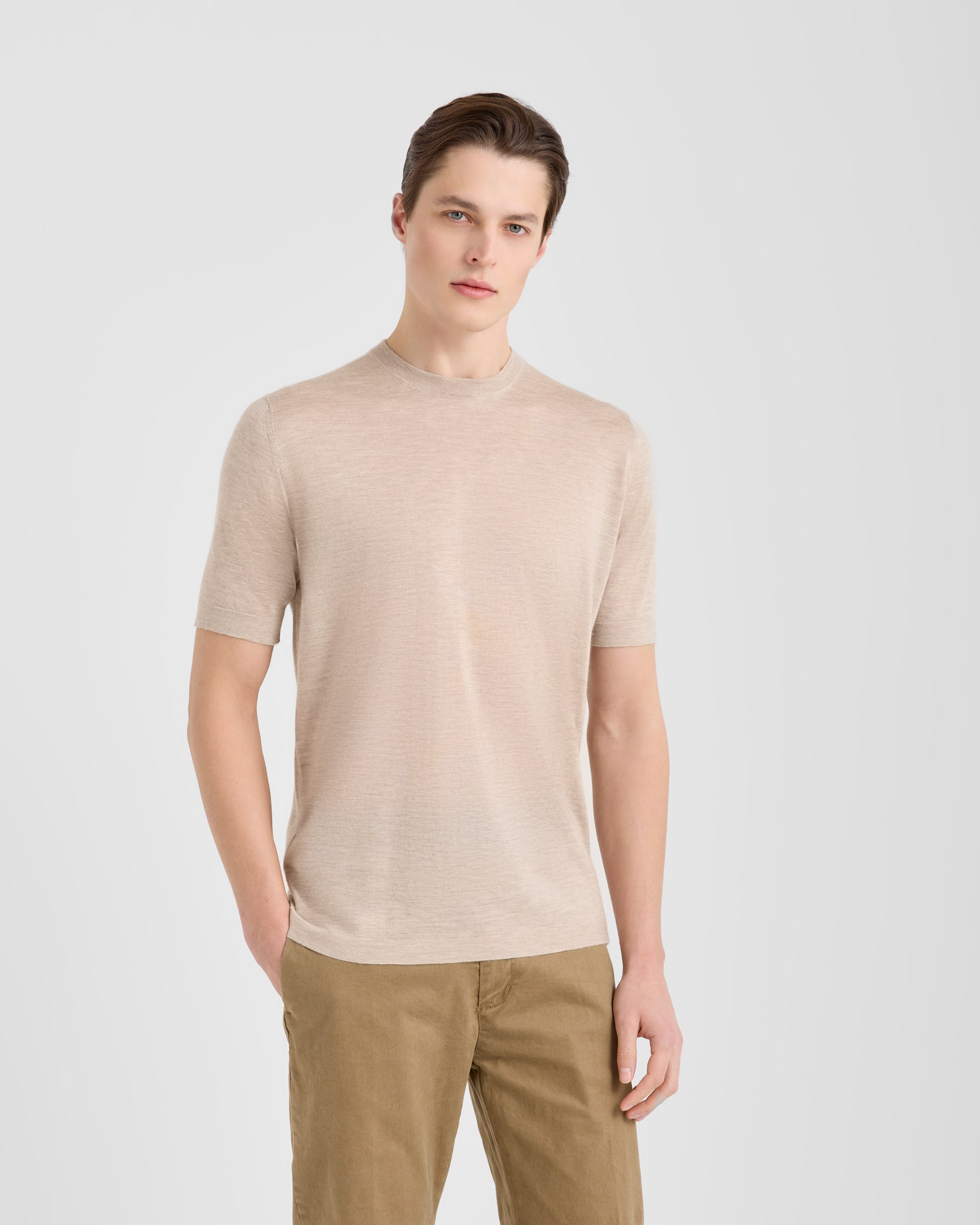 T-shirt girocollo Beige | Filippo De Laurentiis
