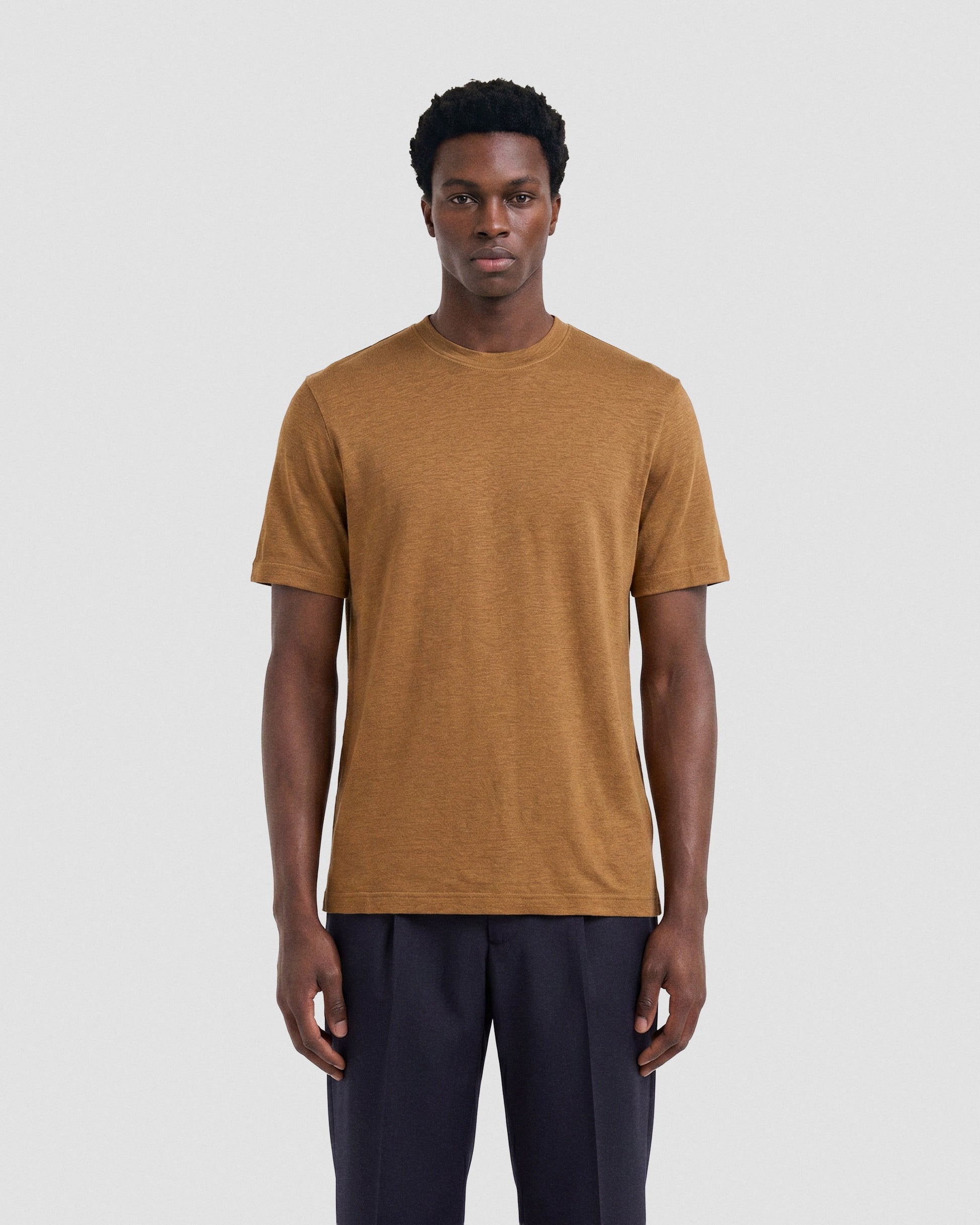 T-shirt lino Cammello chiaro | Filippo De Laurentiis
