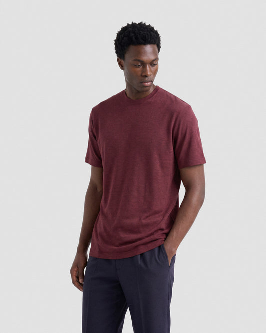 T-shirt lino bordeaux | Filippo De Laurentiis