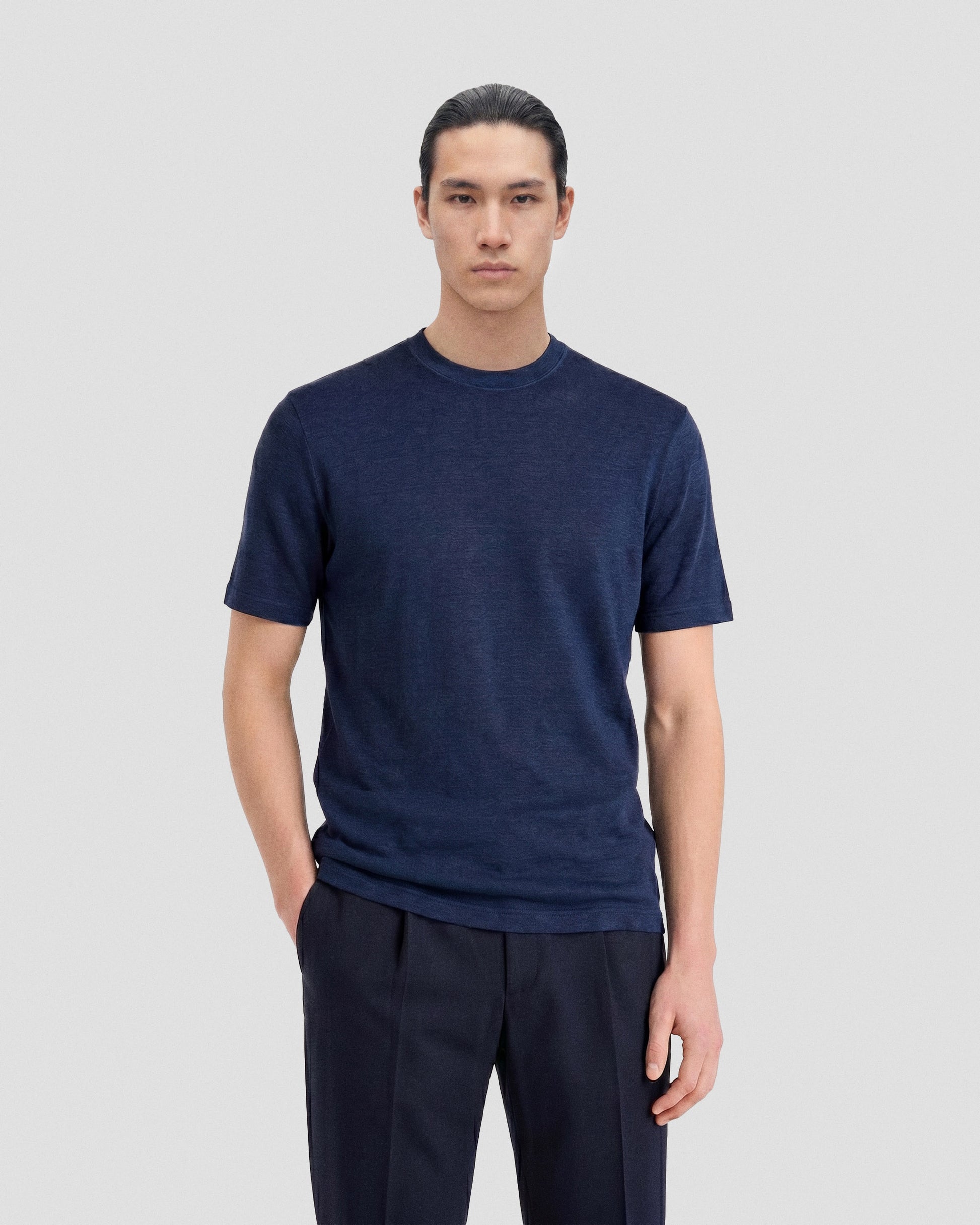 T-shirt lino Indaco | Filippo De Laurentiis