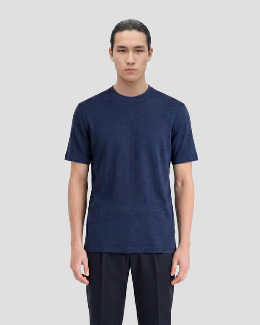 T-shirt lino Indaco | Filippo De Laurentiis